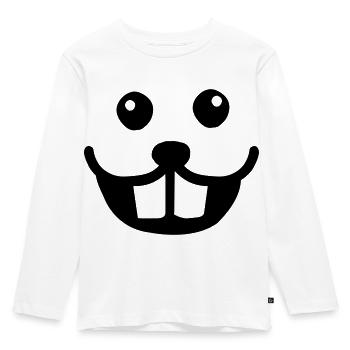Biber - Kinder Premium Bio Langarmshirt - Weiß - Vorne - AI Model Kid Female (0cm)