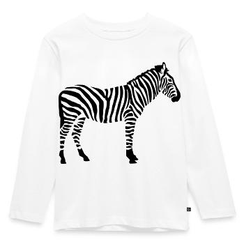 Zebra - Kinder Premium Bio Langarmshirt - Weiß - Vorne - AI Model Kid Female (0cm)