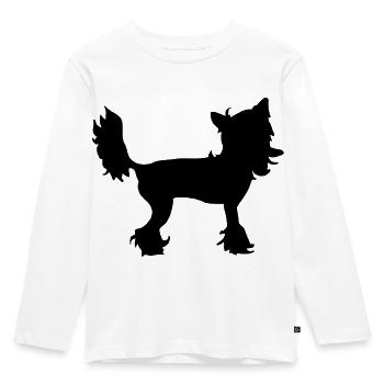 Chinese Crested - Kids' Premium Longsleeve Shirt - white - Front - AI Model Kid Female (0cm)
