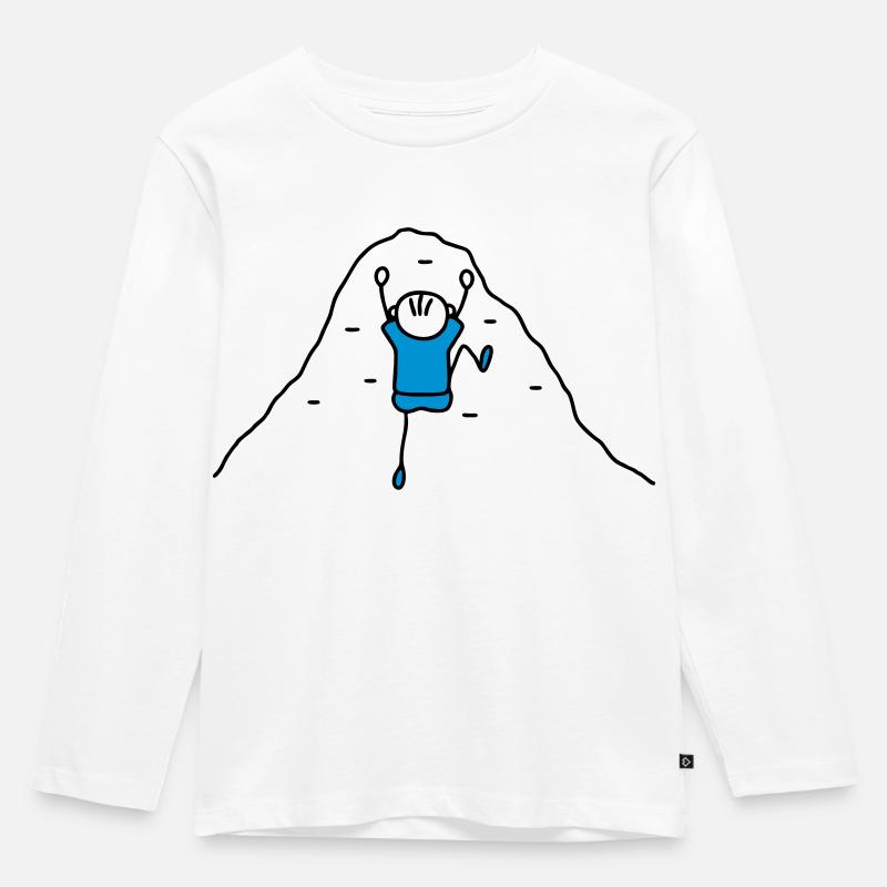 Klettern Kletterwand - V2 - Kinder Premium Bio Langarmshirt - Weiß