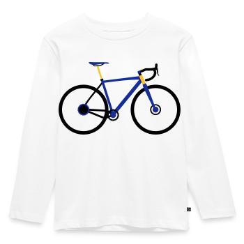 Vélo de vélo de gravier - T-shirt manches longues Premium Enfant - blanc - Devant - AI Model Kid Female (0cm)