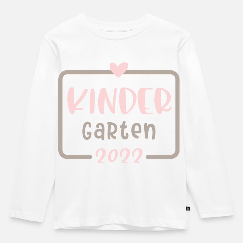 Kindergarten 2022 Herz - Kinder Premium Bio Langarmshirt - Weiß