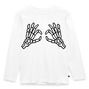 Regardez à travers les yeux du trou du squelette - T-shirt manches longues Premium Enfant - blanc - Devant - AI Model Kid Female (0cm)