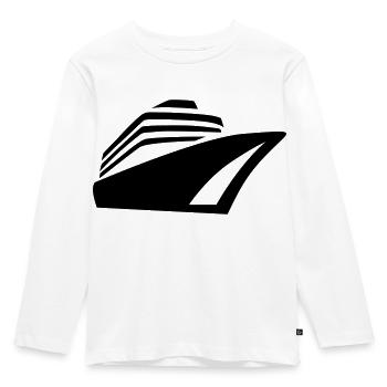 Schiff - Kinder Premium Bio Langarmshirt - Weiß - Vorne - AI Model Kid Female (0cm)
