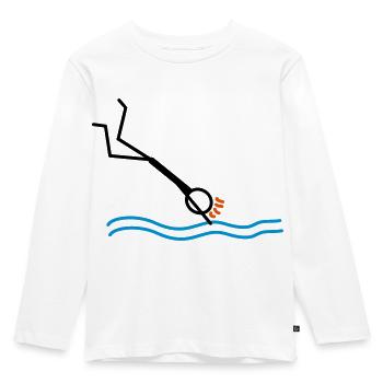 springen / schwimmen - Kinder Premium Bio Langarmshirt - Weiß - Vorne - AI Model Kid Female (0cm)