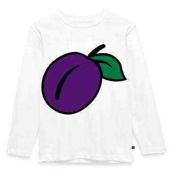 Pflaume - Kinder Premium Bio Langarmshirt - Weiß - Vorne - AI Model Kid Female (0cm)