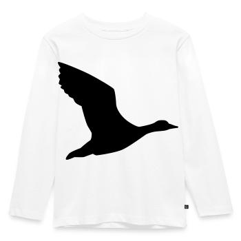 Gans - Kinder Premium Bio Langarmshirt - Weiß - Vorne - AI Model Kid Female (0cm)