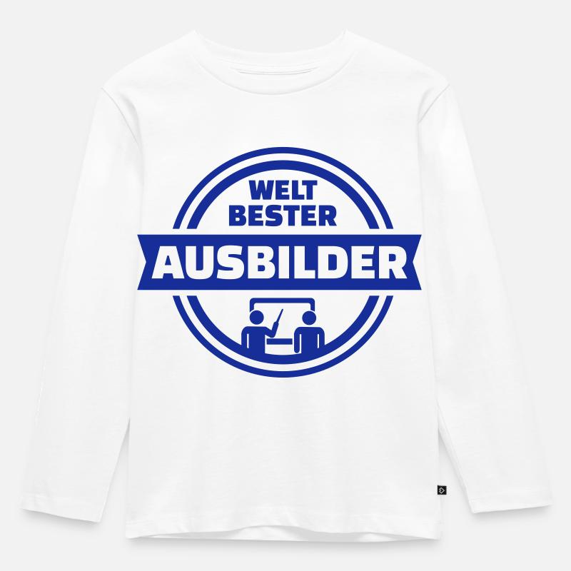 Ausbilder - Kinder Premium Bio Langarmshirt - Weiß