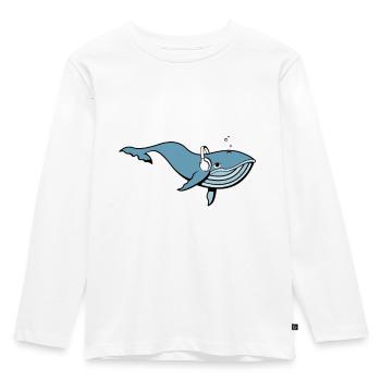 Chilling Whale - Kinder Premium Bio Langarmshirt - Weiß - Vorne - AI Model Kid Female (0cm)