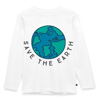 Save the Earth Umweltschutz Motiv - Kinder Premium Bio Langarmshirt - Weiß - Vorne - AI Model Kid Female (0cm)