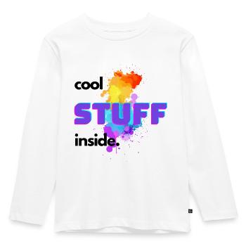 Cool stuff inside - Kinder Premium Bio Langarmshirt - Weiß - Vorne - AI Model Kid Female (0cm)