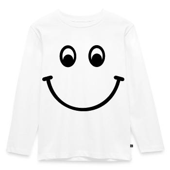 Smiley - Kinder Premium Bio Langarmshirt - Weiß - Vorne - AI Model Kid Female (0cm)
