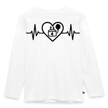 Herz Kindergeburtstag 4 Jahre Kuchen - Kinder Premium Bio Langarmshirt - Weiß - Vorne - AI Model Kid Female (0cm)