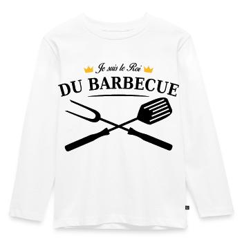 roi du barbecue - T-shirt manches longues Premium Enfant - blanc - Devant - AI Model Kid Female (0cm)