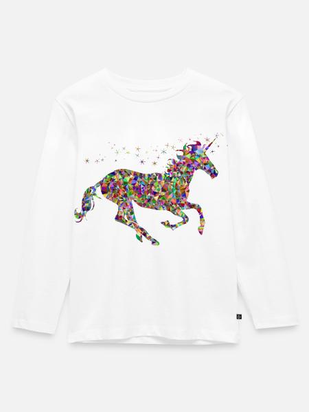 Einhorn - Kinder Premium Bio Langarmshirt - Weiß