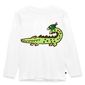 crocodile et l'oiseau - T-shirt manches longues Premium Enfant - blanc - Devant - AI Model Kid Female (0cm)