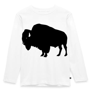 Bison - Kinder Premium Bio Langarmshirt - Weiß - Vorne - AI Model Kid Female (0cm)