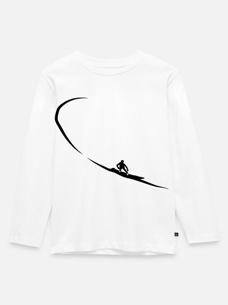surfer - Kinder Premium Bio Langarmshirt - Weiß