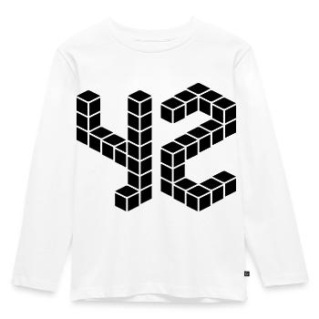 42, Die Antwort, Per Anhalter, Galaxis, Sci-fi - Kinder Premium Bio Langarmshirt - Weiß - Vorne - AI Model Kid Female (0cm)