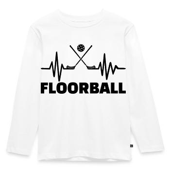 Floorball - Kinder Premium Bio Langarmshirt - Weiß - Vorne - AI Model Kid Female (0cm)