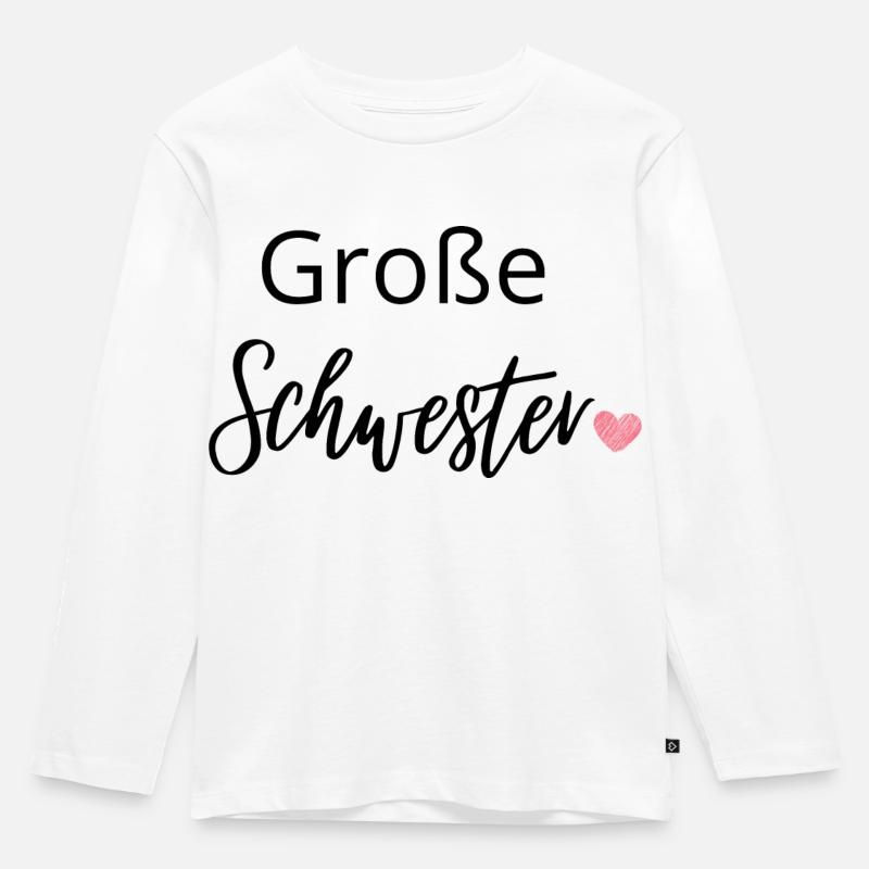 Große Schwester - Kinder Premium Bio Langarmshirt - Weiß