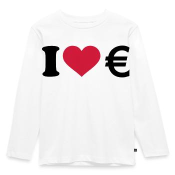 I love Euro - Kids' Premium Longsleeve Shirt - white - Front - AI Model Kid Female (0cm)