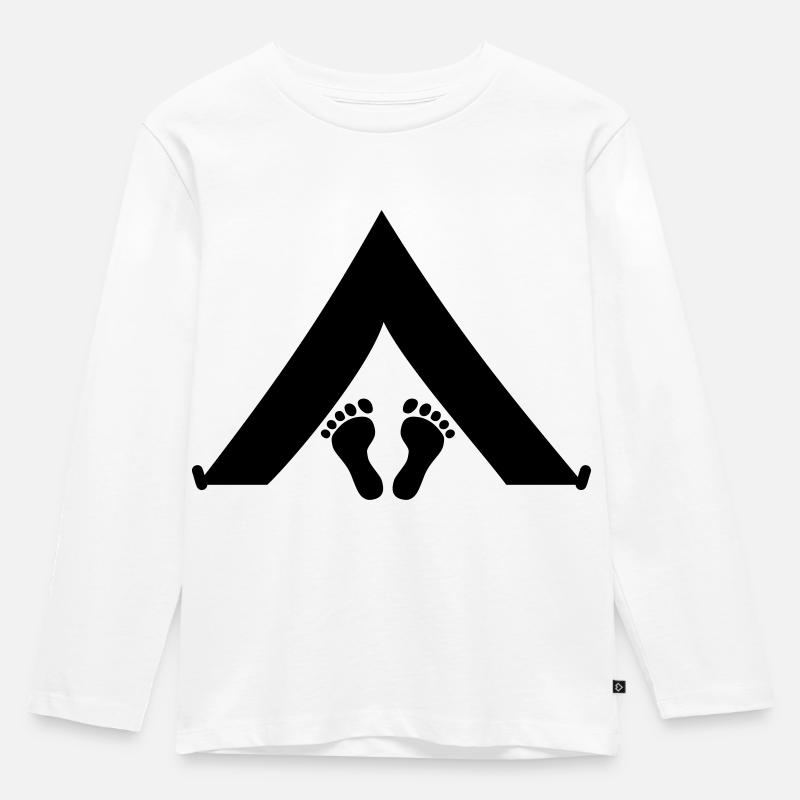 Zelt - Kinder Premium Bio Langarmshirt - Weiß