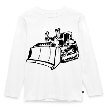 Schieberaupe / Raupe / Bagger - T-shirt manches longues Premium Enfant - blanc - Devant - AI Model Kid Female (0cm)