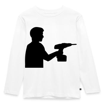 Handwerker - Kinder Premium Bio Langarmshirt - Weiß - Vorne - AI Model Kid Female (0cm)