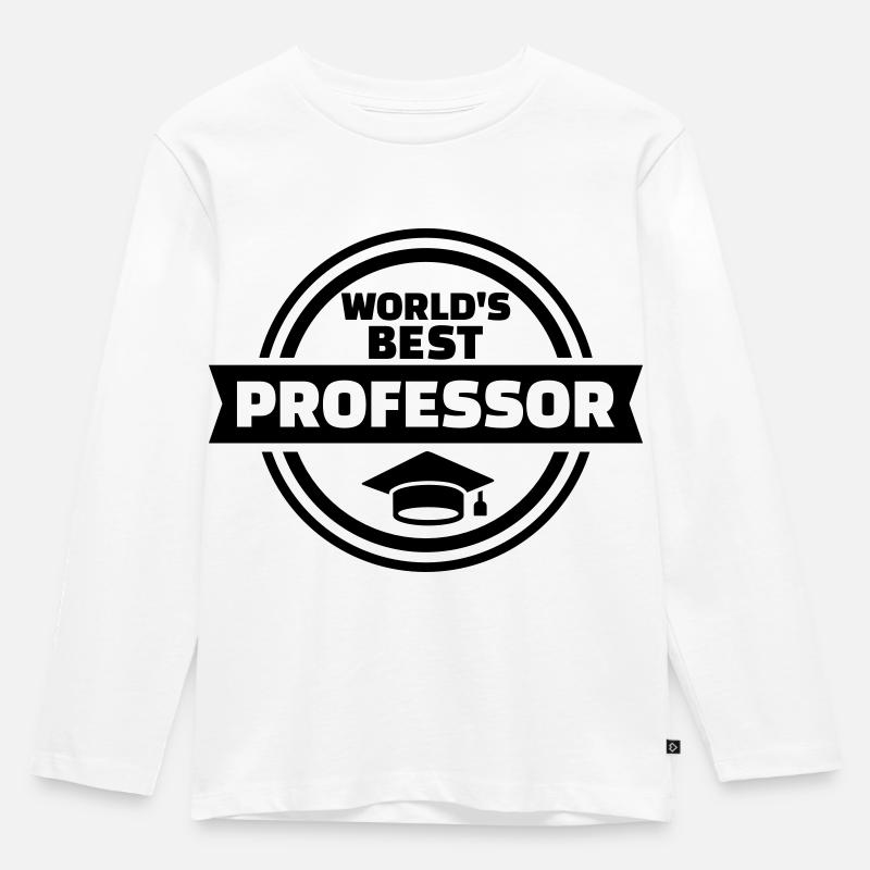 Professor - Kinder Premium Bio Langarmshirt - Weiß