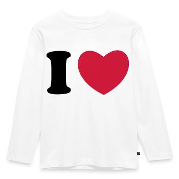 I love - I Heart - Kids' Premium Longsleeve Shirt - white - Front - AI Model Kid Female (0cm)
