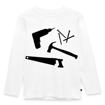 Tools - Kids' Premium Longsleeve Shirt - white - Front - AI Model Kid Female (0cm)