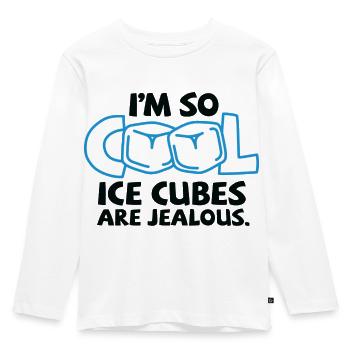 I m so cool, even ice cubes are jealous! - Kids' Premium Longsleeve Shirt - white - Front - AI Model Kid Female (0cm)