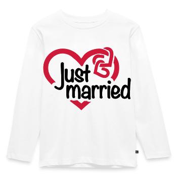 Just married - Kids' Premium Longsleeve Shirt - white - Front - AI Model Kid Female (0cm)