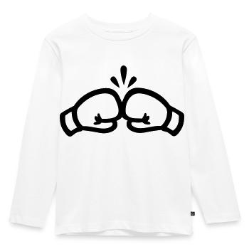Boxen Boxhandschuhe - Kinder Premium Bio Langarmshirt - Weiß - Vorne - AI Model Kid Female (0cm)