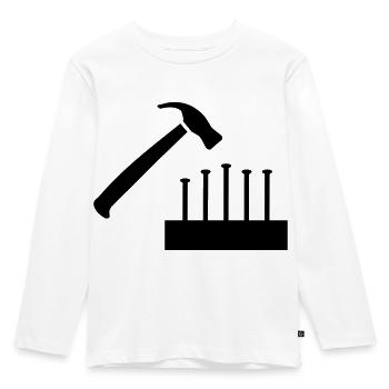 Hammer - Kinder Premium Bio Langarmshirt - Weiß - Vorne - AI Model Kid Female (0cm)