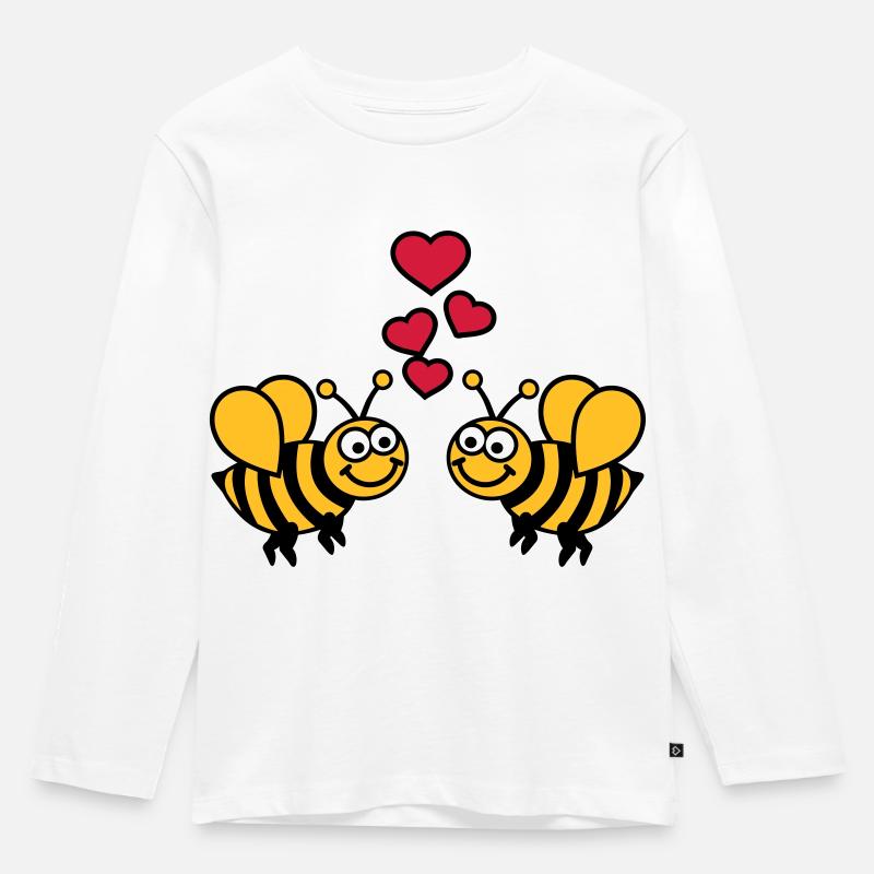 Biene - Kinder Premium Bio Langarmshirt - Weiß