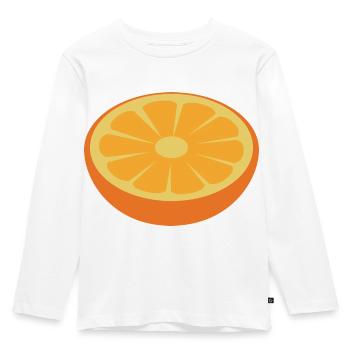 Orange - Kinder Premium Bio Langarmshirt - Weiß - Vorne - AI Model Kid Female (0cm)