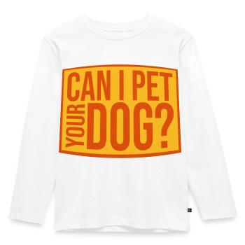 Caressez votre chien en disant - T-shirt manches longues Premium Enfant - blanc - Devant - AI Model Kid Female (0cm)