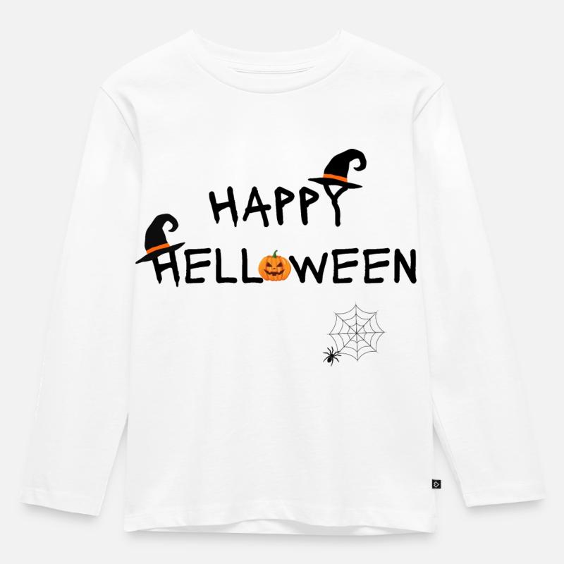 Helloween - Kinder Premium Bio Langarmshirt - Weiß