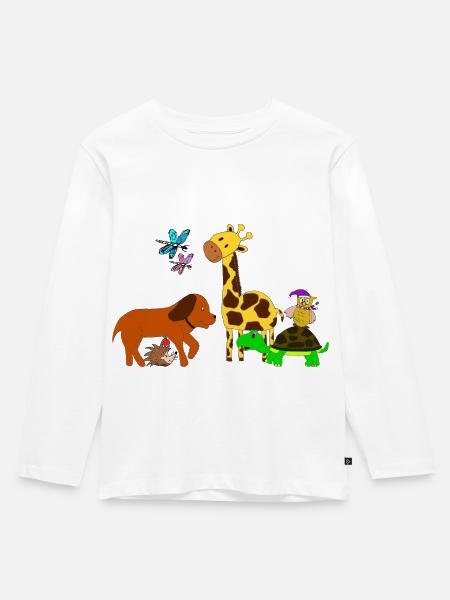 Konferenz der Tiere - Kinder Premium Bio Langarmshirt - Weiß