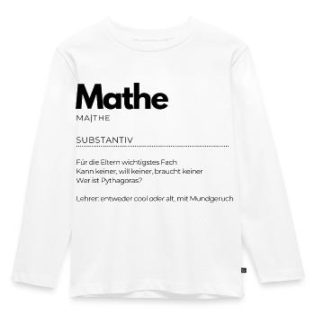 Definition "Mathe" - Kinder Premium Bio Langarmshirt - Weiß - Vorne - AI Model Kid Female (0cm)