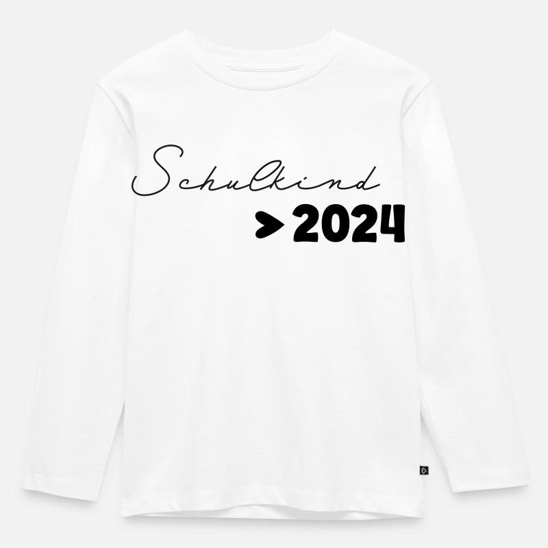 Schulkind 2024 - Kinder Premium Bio Langarmshirt - Weiß