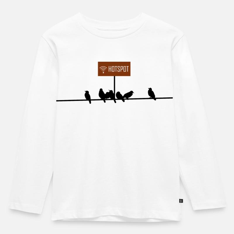 Am Hotspot kann es manchmal eng werden - Kinder Premium Bio Langarmshirt - Weiß