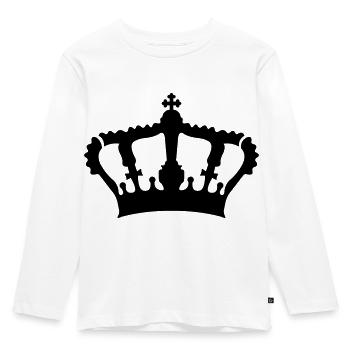 Krone / Crown - Kinder Premium Bio Langarmshirt - Weiß - Vorne - AI Model Kid Female (0cm)