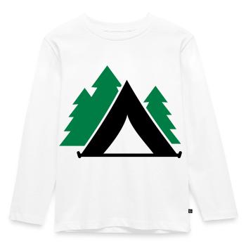 Zelt - Kinder Premium Bio Langarmshirt - Weiß - Vorne - AI Model Kid Female (0cm)