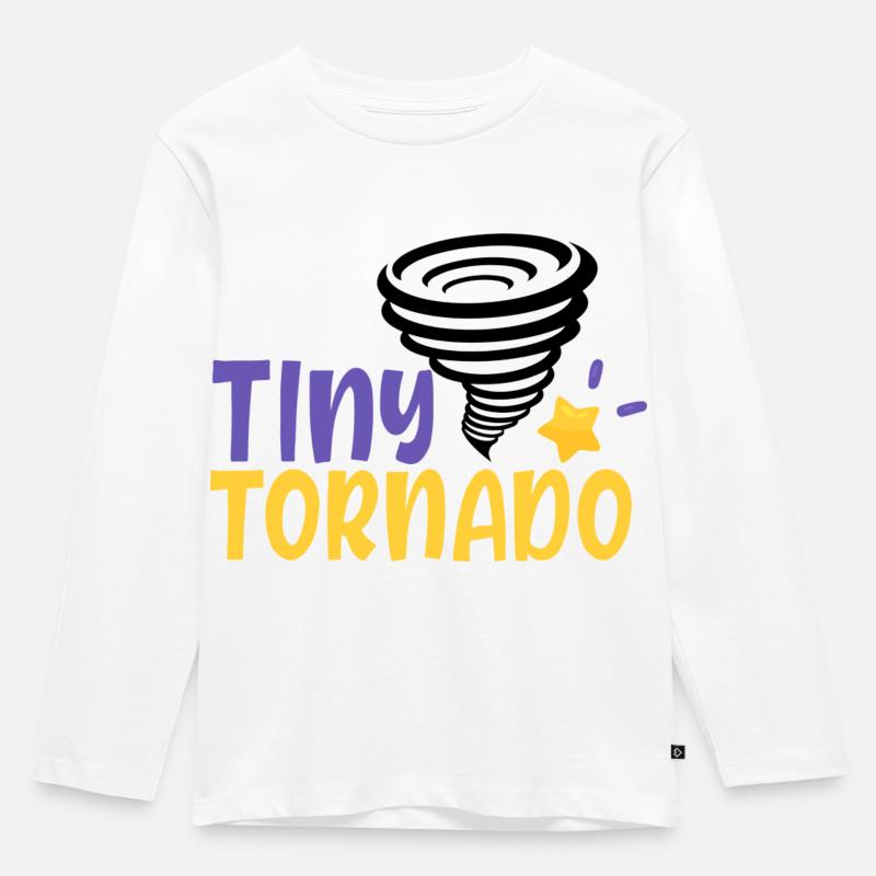 tiny tornado 01 - Kinder Premium Bio Langarmshirt - Weiß
