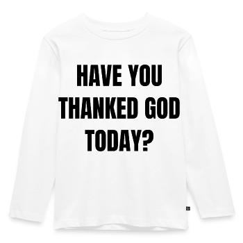 God Gratitude Saying English - Kids' Premium Longsleeve Shirt - white - Front - AI Model Kid Female (0cm)