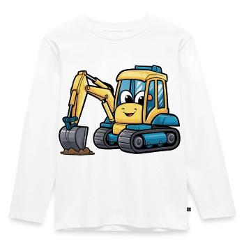 Kinderbagger - die kleinen Baumeister - Kinder Premium Bio Langarmshirt - Weiß - Vorne - AI Model Kid Female (0cm)