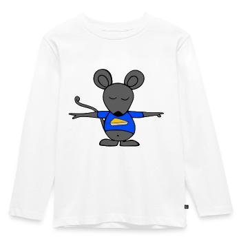 Maus - Kinder Premium Bio Langarmshirt - Weiß - Vorne - AI Model Kid Female (0cm)